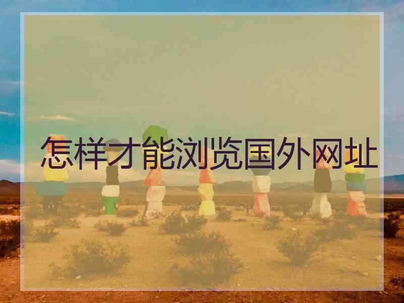 怎样才能浏览国外网址